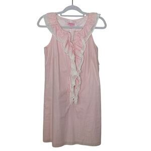 Lilly Pulitzer Shift Striped Pink Ruffled Coastal Chic Mini Dress